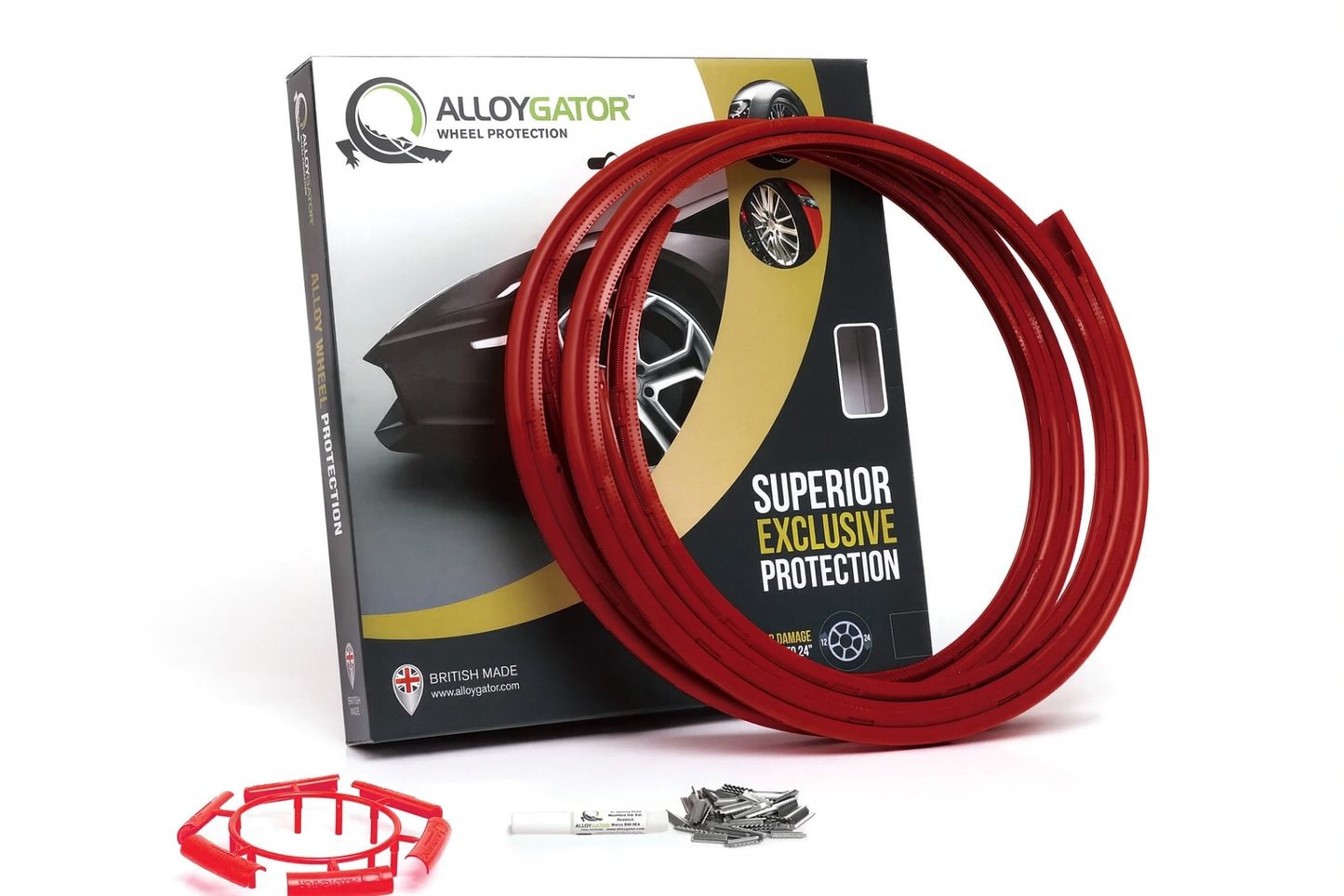 AlloyGator donkerrood velgrandbescherming - set van 4 - velgbeschermer